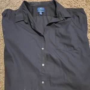 George Ling sleeve black button up 2XL